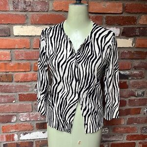 Talbots Zebra Print Cardigan size M